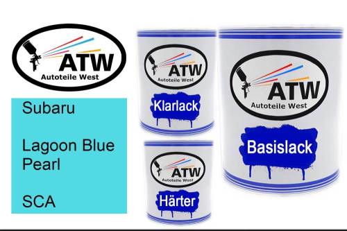 Subaru, Lagoon Blue Pearl, SCA: 1L Lackdose + 1L Klarlack + 500ml Härter - Set, von ATW Autoteile West.